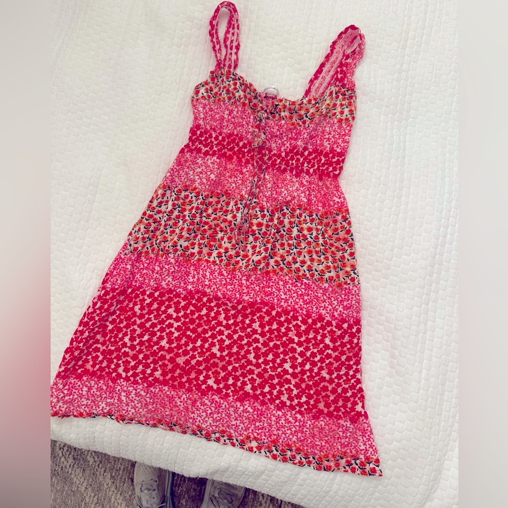 Girls summer dress, multi colored, size 8.